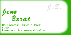 jeno barat business card